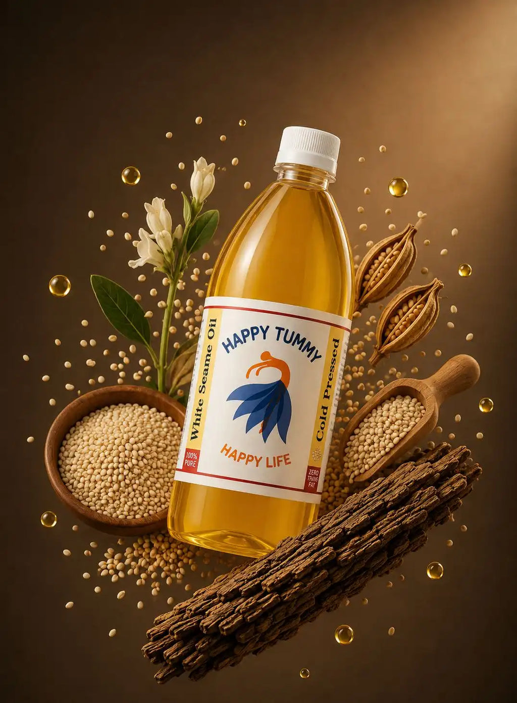 happy tummy white sesame oil